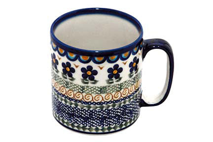 Aztec Flower Coffee Mug Polish Pottery