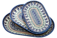 Aztec Flower 3 Piece Oval Server Set Polish Pottery