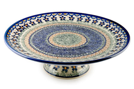 Aztec Flower Cake Plate Polish Pottery