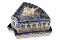 Aztec Flower Cheese Dish with Mouse Polish Pottery