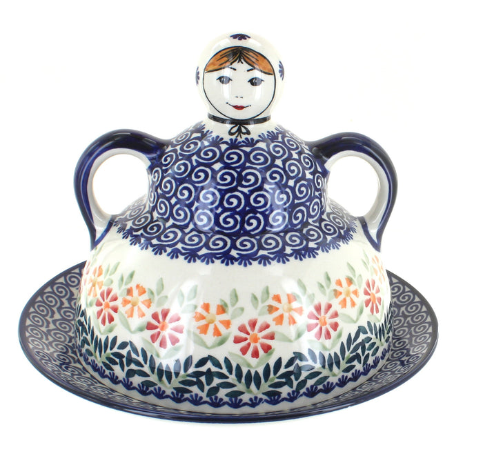 Polish Pottery Garden Bouquet Cheese Lady