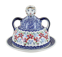 Polish Pottery Red Poppy Cheese Lady
