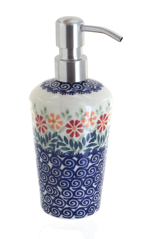 Polish Pottery Garden Bouquet Soap  Dispenser