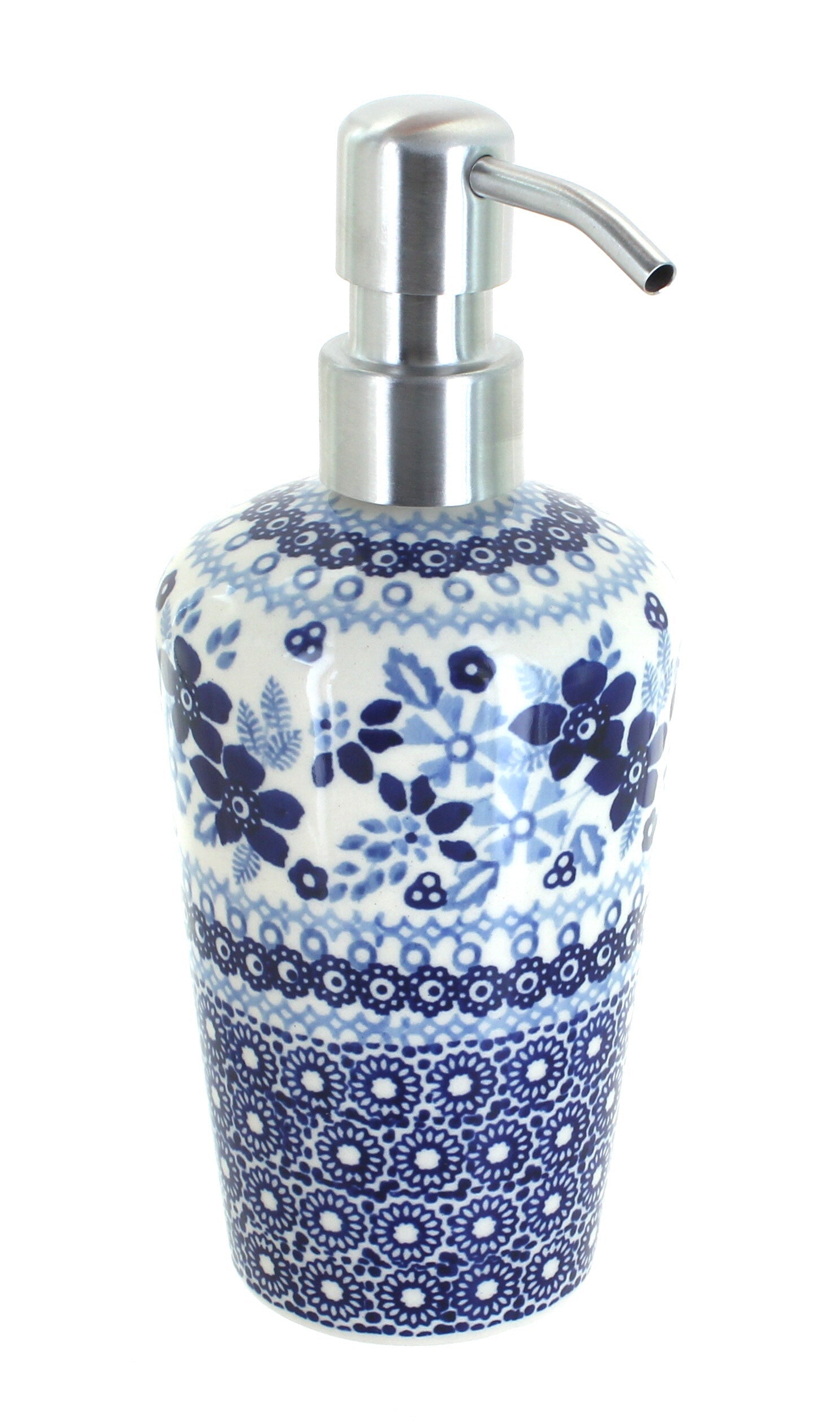 Vintage Blue Daisy Soap Dispenser – Blue Rose Pottery