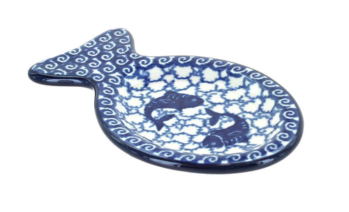 Polish Pottery Mosaic Beach Fish Spoon Rest