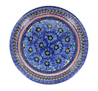 Blue Art Dinner Plate Polish Pottery