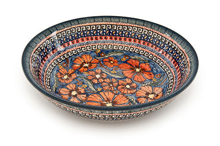 Jungle Flower Large Salad Bowl Polish Pottery