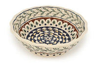 Evergreen Large Scallop Bowl Polish Pottery