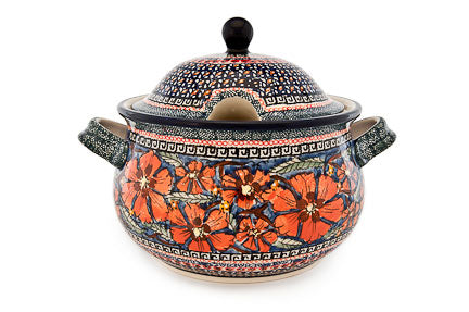 Jungle Flower Soup Tureen Polish Pottery