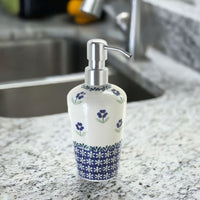 Blue Daisy Soap Dispenser Polish Pottery