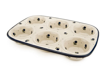 Blueberry Muffin Pan Polish Pottery