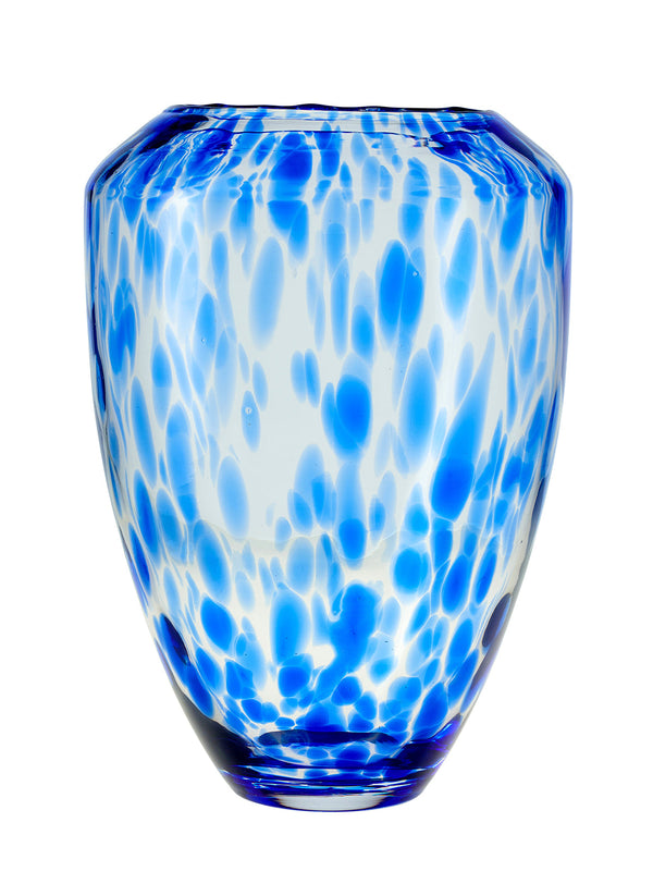 Cobalt Confetti Large Glass Vase