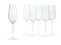 Polish Pottery Opal Confetti Champagne Glass - Set of 6