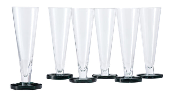 Grey Bottom Tapered Champagne Flute - Set of 6