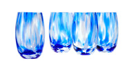 Polish Pottery Cobalt and Opal Confetti Water Glass Set
