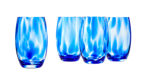 Polish Pottery Cobalt Confetti Water Glass Set