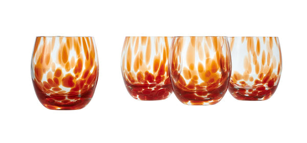 Red Confetti Juice Glass Set