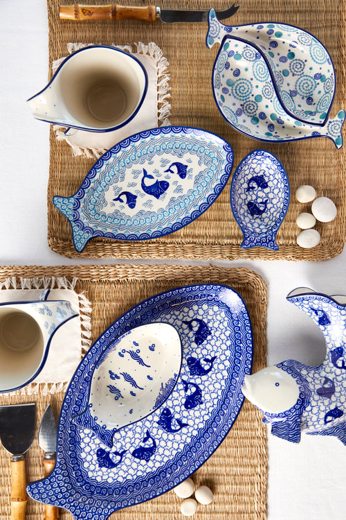 Mosaic Beach Medium Fish Dish Polish Pottery