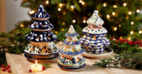 Evergreen Christmas Tree Luminary Polish Pottery