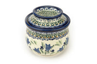 Blue Tulip French Butter Dish Polish Pottery
