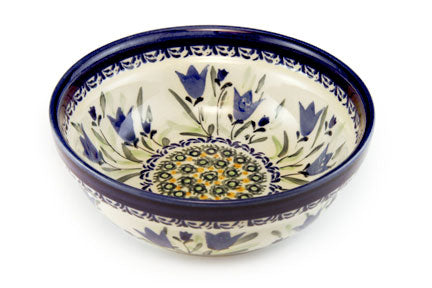 Blue Tulip Cereal/Soup Bowl Polish Pottery