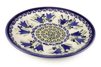 Blue Tulip Dessert Plate Polish Pottery