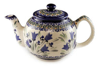 Blue Tulip Medium Teapot Polish Pottery