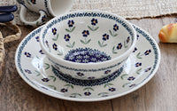 Blue Daisy Cereal/Soup Bowl Polish Pottery