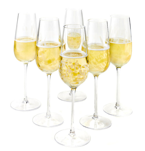Opal Confetti Champagne Glass - Set of 6 Polish Pottery