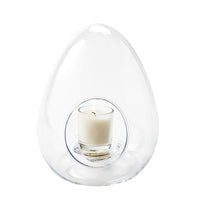 Polish Pottery Egg Shape Glass Candle Holder/Terrarium