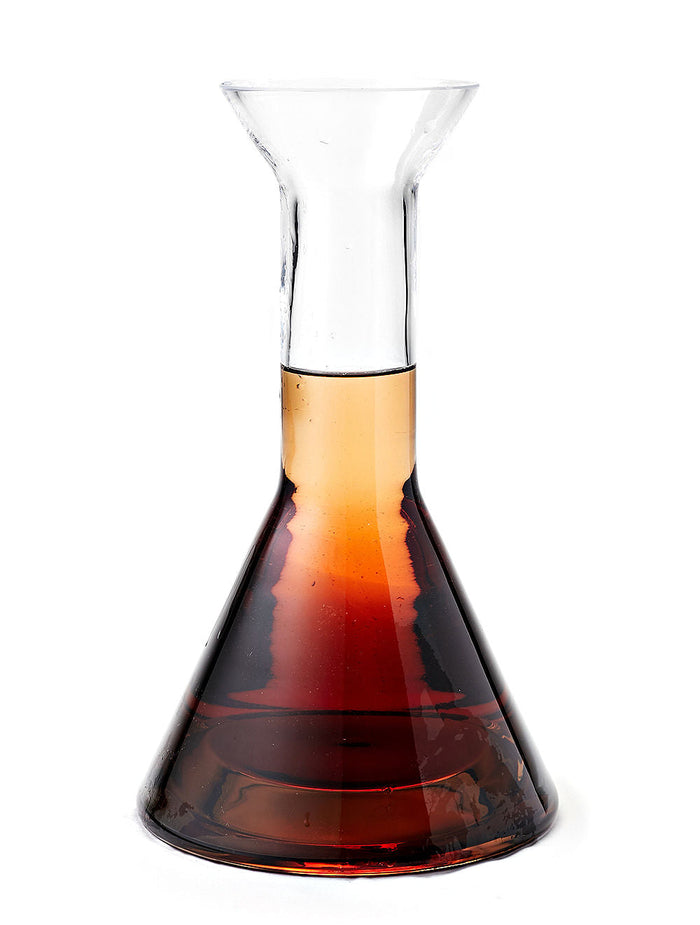 Polish Pottery Smoked Glass Wine Decanter