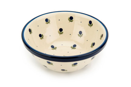 Blueberry Cereal/Soup Bowl Polish Pottery