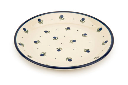 Blueberry Dessert Plate Polish Pottery