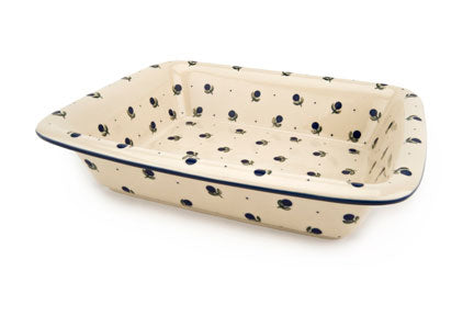 Blueberry Medium Rectangular Baker Polish Pottery