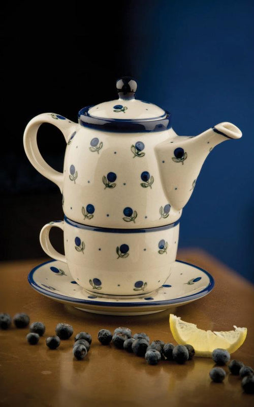 Blueberry Tea for One Polish Pottery