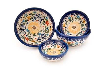 Butterfly Measuring Bowl Set Polish Pottery