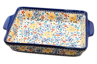 Butterfly Baker with Handles Polish Pottery