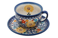Butterfly Cup & Saucer Polish Pottery