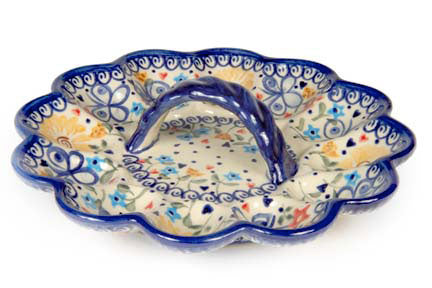 Butterfly Egg Plate Polish Pottery