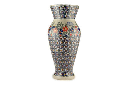 Garden Butterfly Tall Vase Polish Pottery
