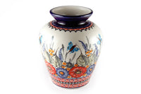 Floral Butterfly Medium Vase Polish Pottery