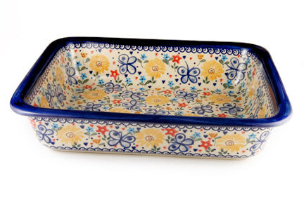 Butterfly Lasagna Dish Polish Pottery