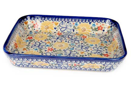 Butterfly Small Rectangular Baker Polish Pottery
