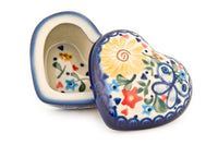 Butterfly Small Heart Box Polish Pottery