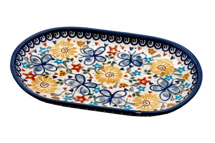 Butterfly Small Oval Dish Polish Pottery