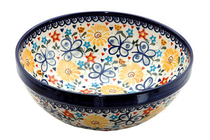 Butterfly Small Serving Bowl Polish Pottery