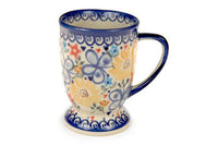 Butterfly Pedestal Coffee Mug Polish Pottery