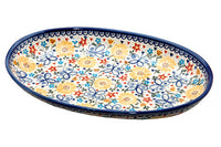 Butterfly Oval Platter Polish Pottery