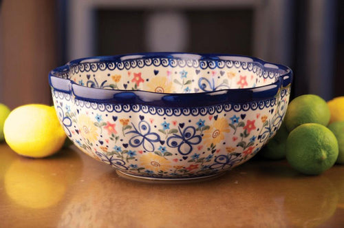 Butterfly Large Scallop Bowl Polish Pottery