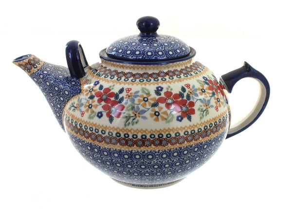 Red Daisy Large Teapot